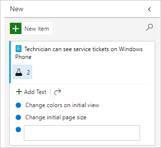 Azure DevOps Add New Test dialog