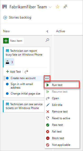 Azure DevOps Run Test command