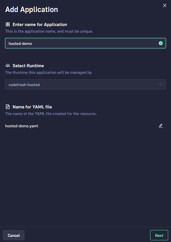 Add a new application