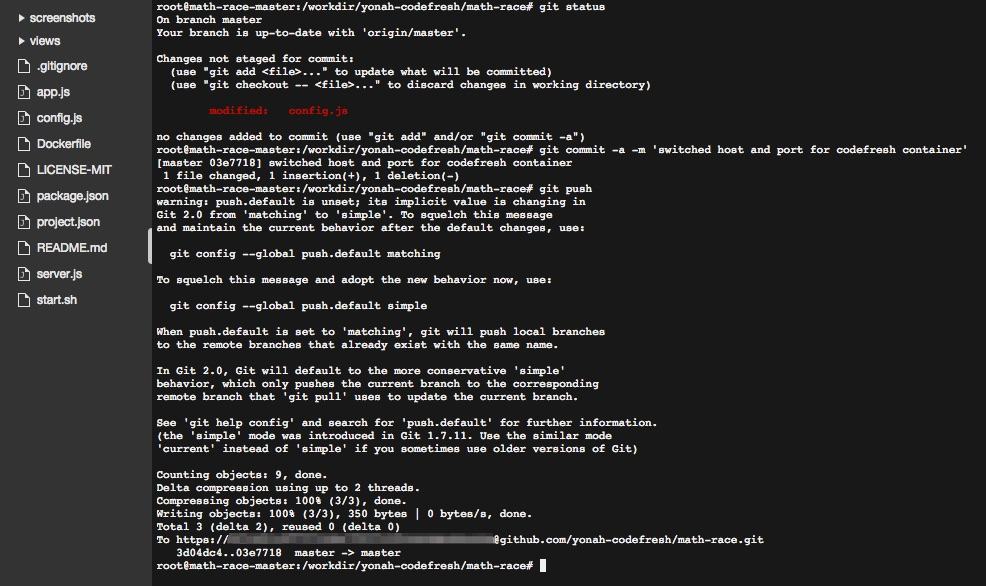 Commit to github from Codefresh
