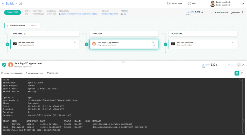 Sync pipeline