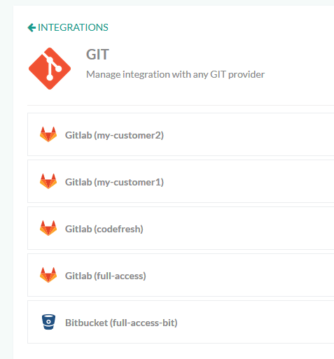 Multiple GIT integrations