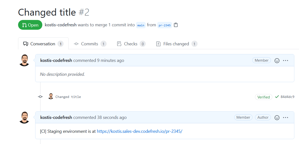 Pull request comment
