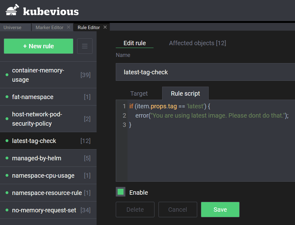Rule Editor