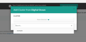 Select DigitalOcean cluster