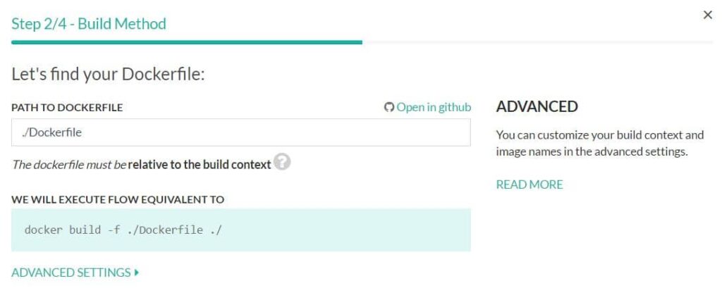 codefresh docker native cicd select dockerfile