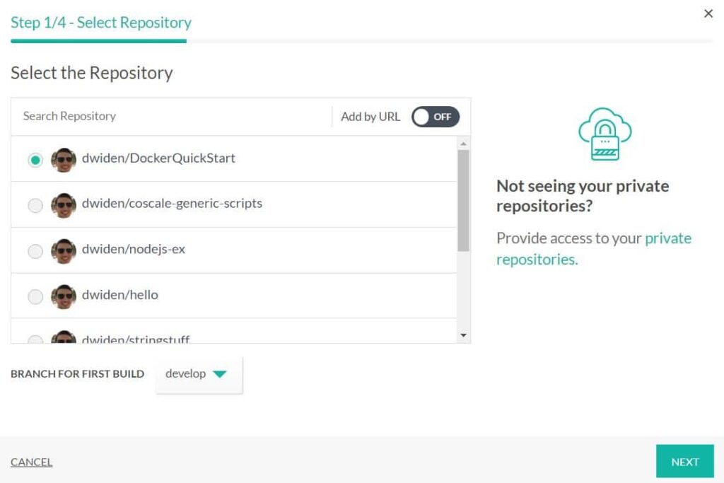 codefresh docker native cicd choose source repository github