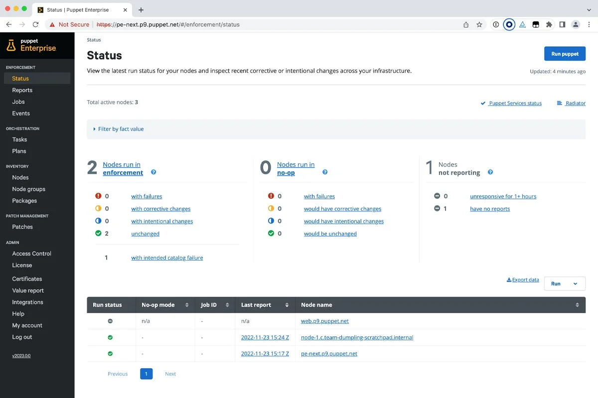 Puppet IaC screenshot