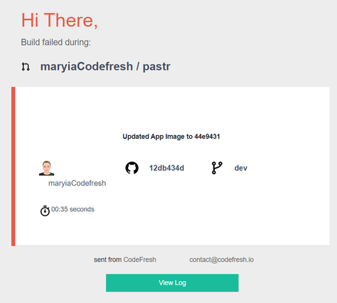 Email notifications example